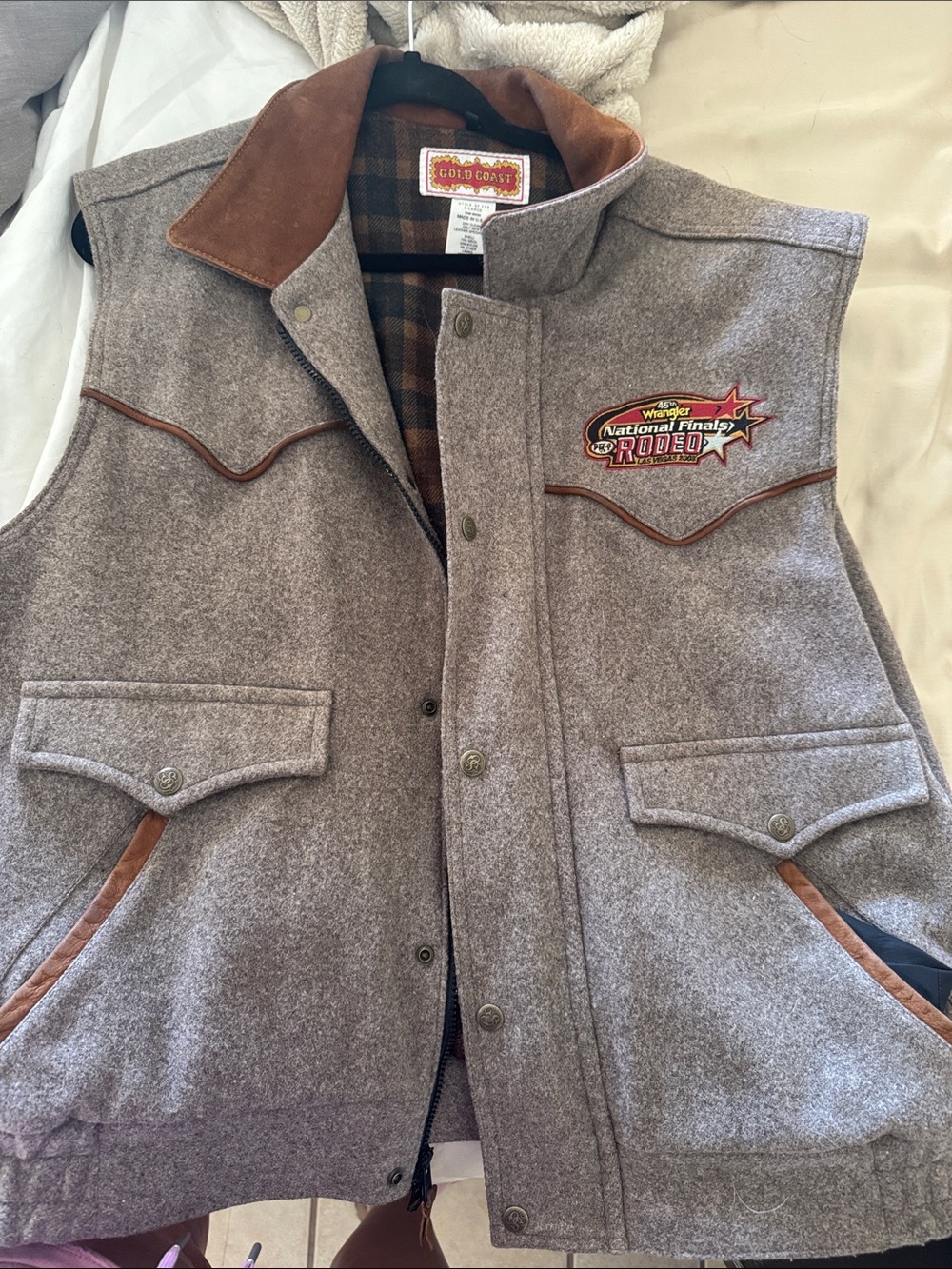 Wrangler 45th annual national final rodeo Las Vegas Vegas vest size XL